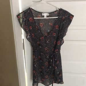 Sheer Maternity Flutter Blouse